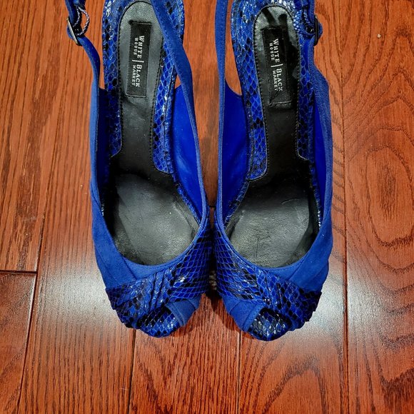 White House Black Market Platform Blue Heels - Picture 1 of 9